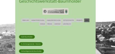 Foto der Internetseite der Geschichtswerkstatt Baumholder