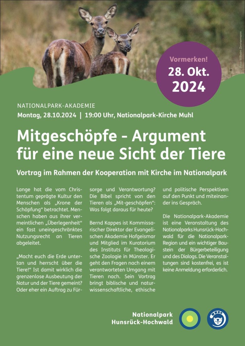 Plakat zur Nationalpark-Akademie im Oktober im Muhl