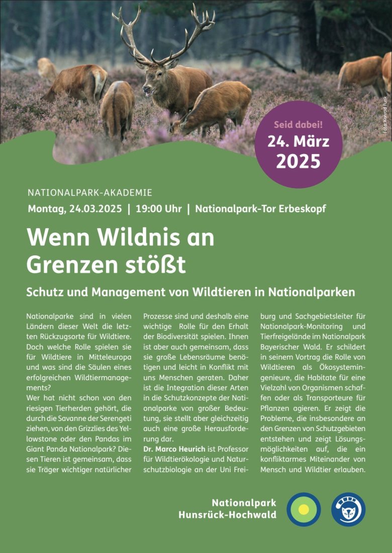 Plakat zur Nationalpark-Akdemie am 25.03.2025 am Erbeskopf